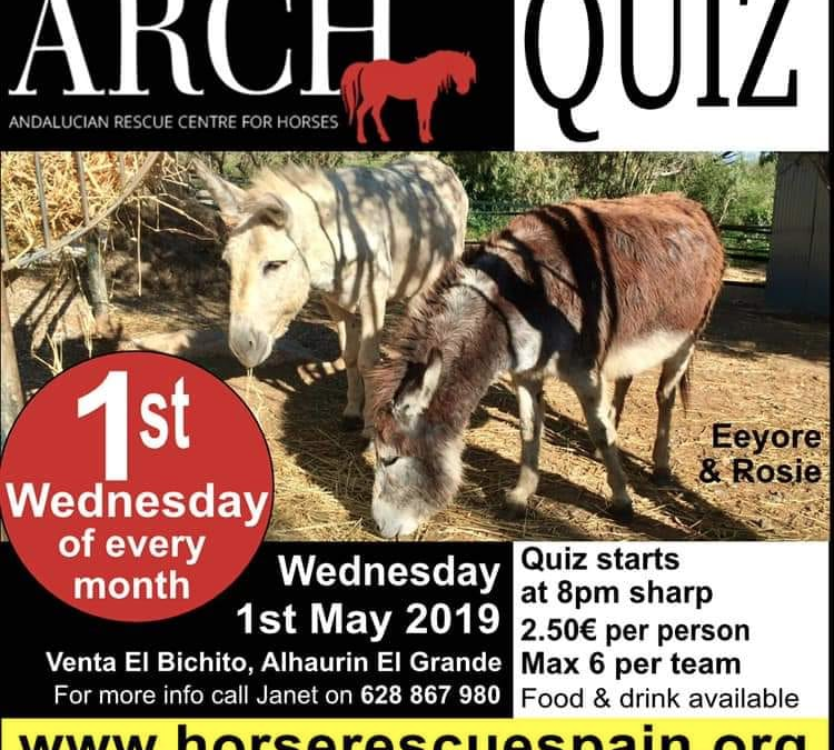 ARCH QUIZ 1st Wednesday of every month – 1st May 2019 – This Wednesday.
